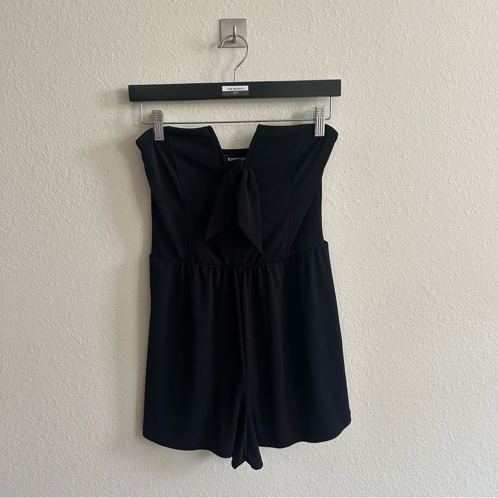 Express Black Strapless Jumpsuit
